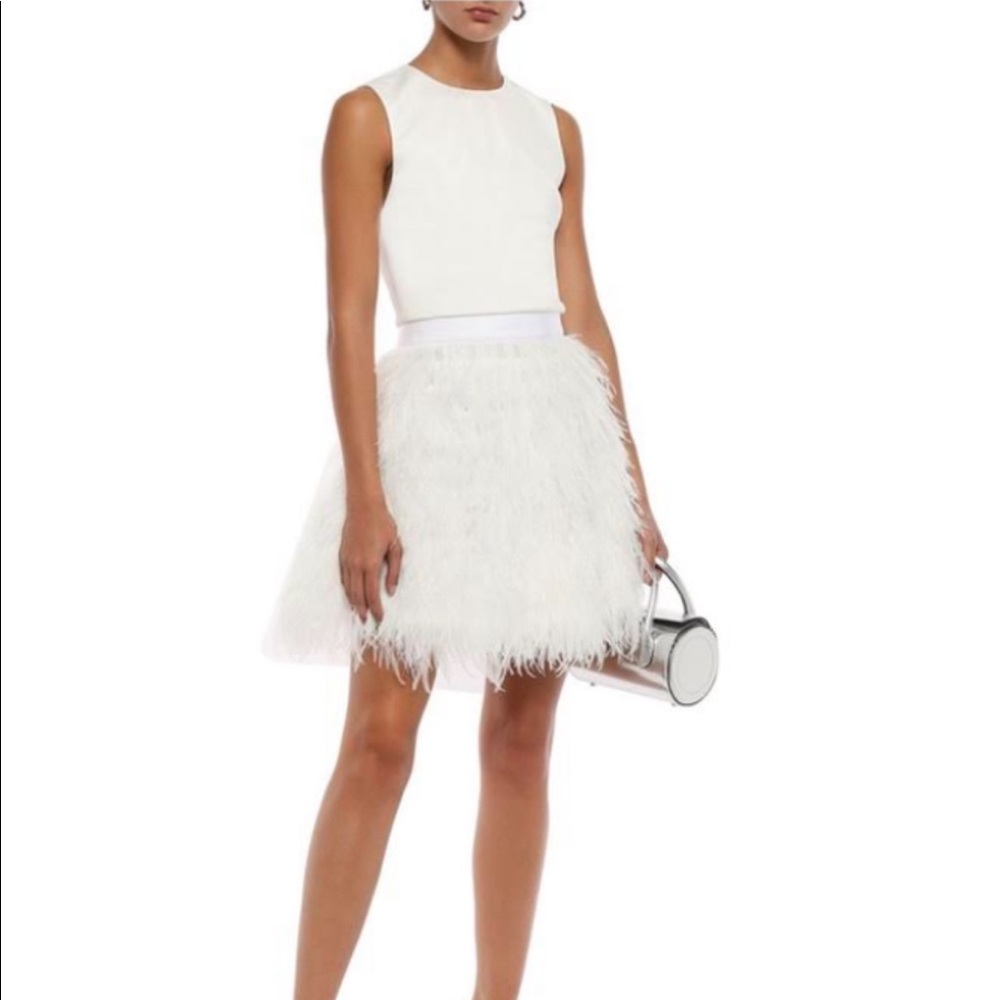 Alice+Olivia Olive Cropped Pleated Ponte Top